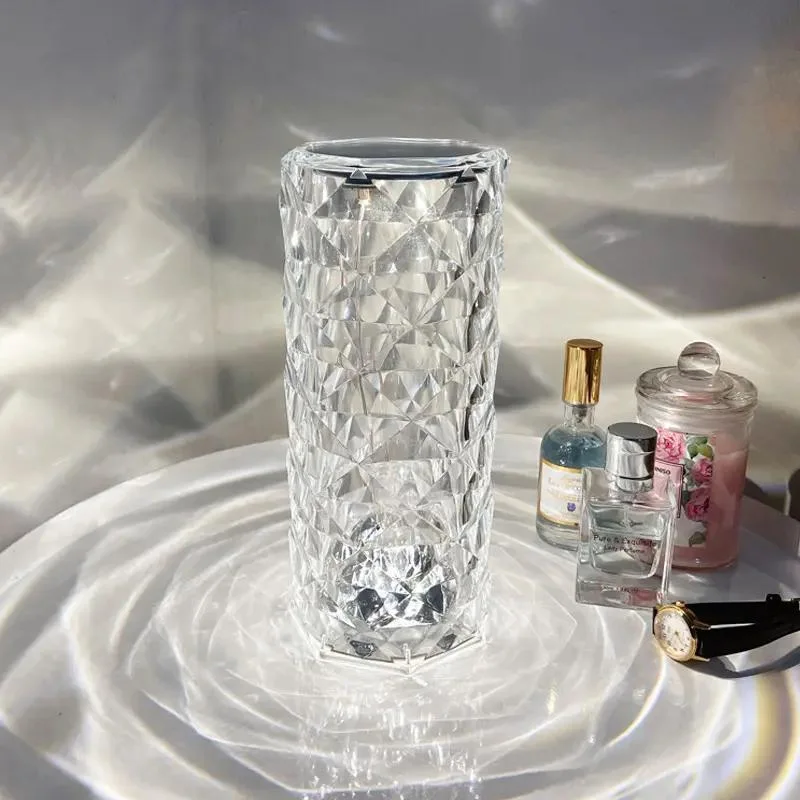 Indoor Dimmable Remote Control Acrylic LED Crystal Touch Control Rose Table Lamp