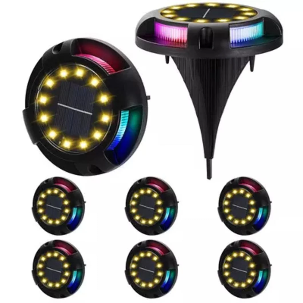 8 LED Waterproof Colourful RGB Solar Buried Ground Light Outdoor Garden Lamp