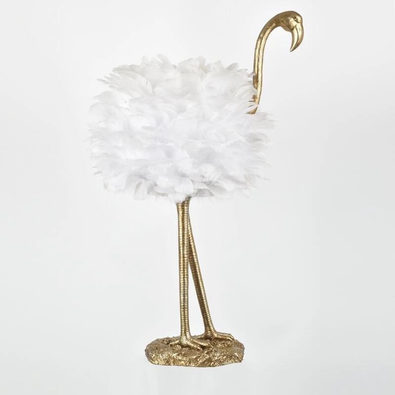 Flamingo Table Lamp Feather Shade Creative Desk Lamp Decorative LED Light Floor Lamp