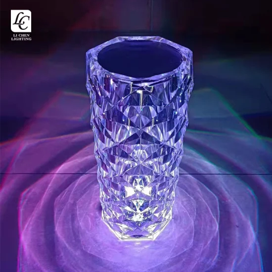 Luminária de mesa LED de cor de cristal moderna RGB para casa interna