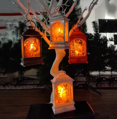 Adereços para decoração de festa de Natal com luz LED Layout de cena