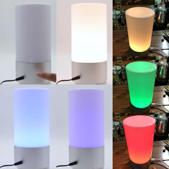 Candeeiro de mesa que muda de cor RGB com sensor de toque Candeeiros de cabeceira Candeeiro de cabeceira